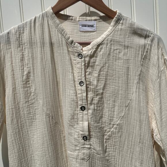 Atelier Delphine April Top Half Sleeve Kinari Ivory Cotton Gauze Large NWOT $210 - Picture 10 of 15